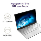 Laptop 14.1 inch Windows10 Notebook 16GB RAM 1T SSD HD screen intel 1.8GHz