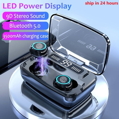 3500mAh LED Bluetooth Wireless Earphones TWS Touch Control