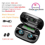 3500mAh LED Bluetooth Wireless Earphones TWS Touch Control